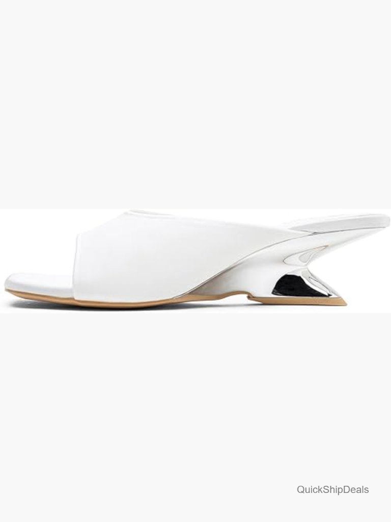 Satin Heeled Sandals With Sculptural Chunky Block Heels, Square Open Toe